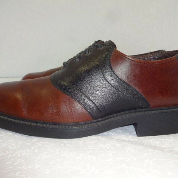 𝅺sebago Mens Size 9M Brown Black Leather Wingtip Oxford Dress Shoes 1016548S - Picture 1 of 10